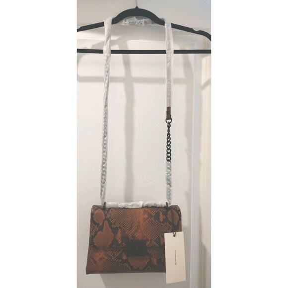 Nicole Miller Brown & Black Python Look Crossbody Handbag NWTS MSRP $60 - Picture 11 of 11